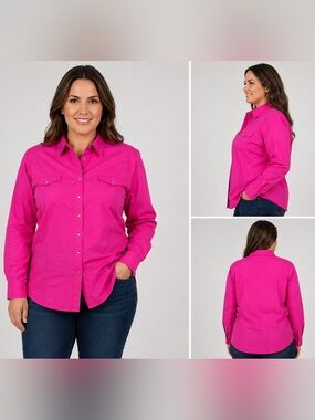Wrangler Hot Pink Western Snap Shirt XXL